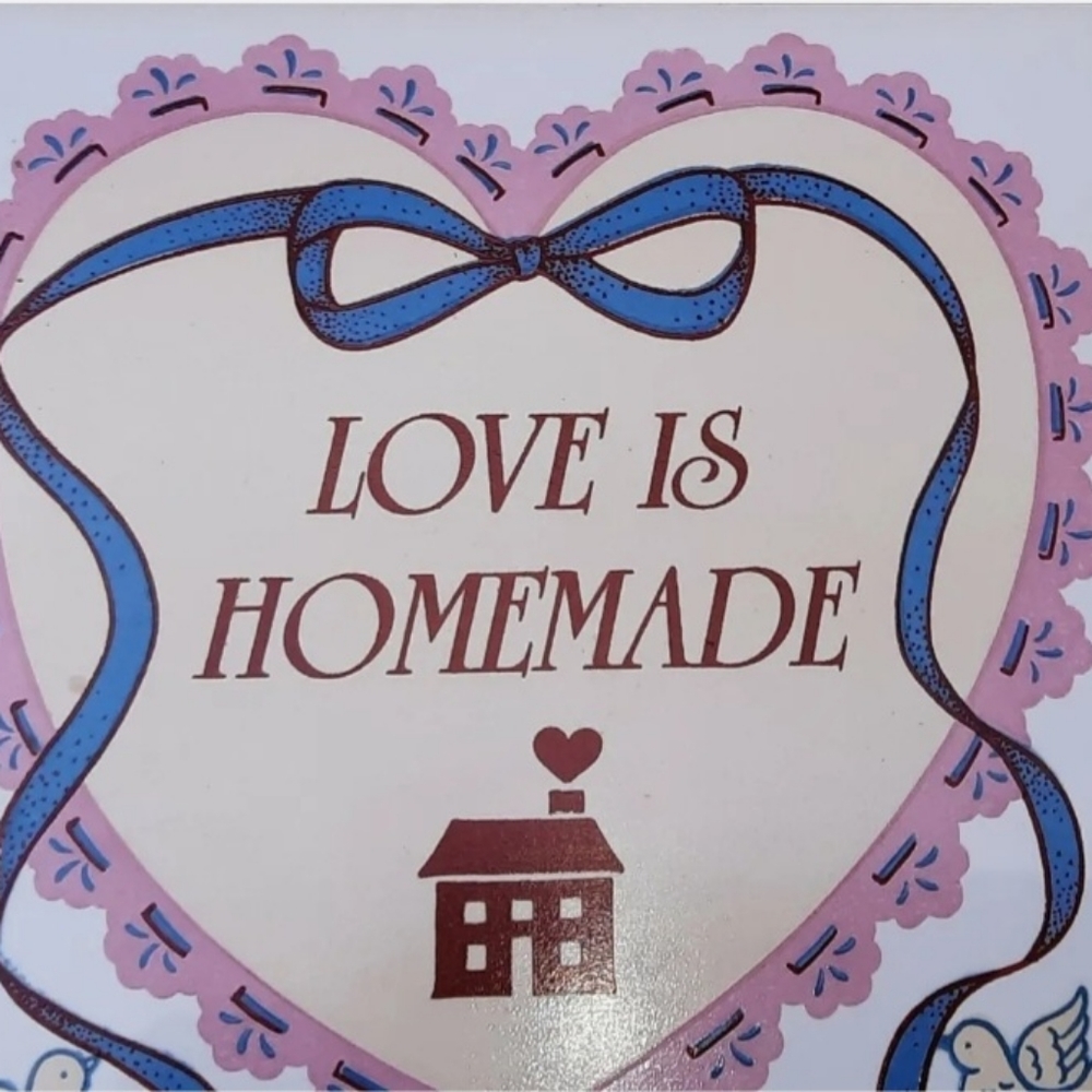 Vintage Artmark Ceramic Tile Trivet LOVE IS HOMEMADE